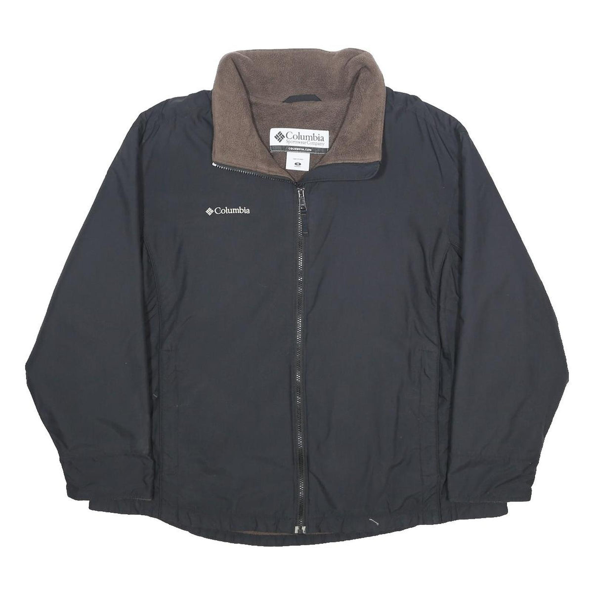 COLUMBIA Womens Black Jacket XL Nylon Plain Outdoor Zip Casual Warm