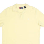 CHAPS Mens Yellow Short Sleeve Plain L Classic Cotton Blend Polo Shirt