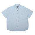 CARHARTT Mens Light Blue Cotton Blend Shirt XL Short Sleeve Button Pocket