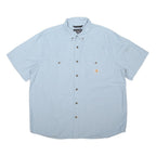 CARHARTT Mens Light Blue Cotton Blend Shirt XL Short Sleeve Button Pocket