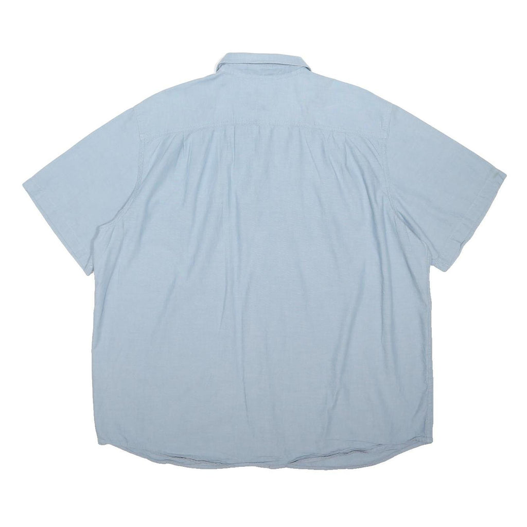CARHARTT Mens Light Blue Cotton Blend Shirt XL Short Sleeve Button Pocket