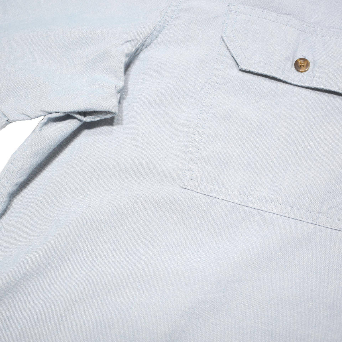 CARHARTT Mens Light Blue Cotton Blend Shirt XL Short Sleeve Button Pocket