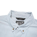 CARHARTT Mens Light Blue Cotton Blend Shirt XL Short Sleeve Button Pocket