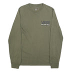 VANS Mens Green Long Sleeve Crew Neck Logo T-Shirt XS Off The Wall Cotton Blend