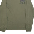 VANS Mens Green Long Sleeve Crew Neck Logo T-Shirt XS Off The Wall Cotton Blend