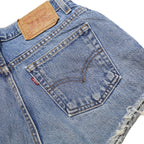 LEVI'S Womens Denim Blue Casual Shorts S W26 Frayed Hem Summer