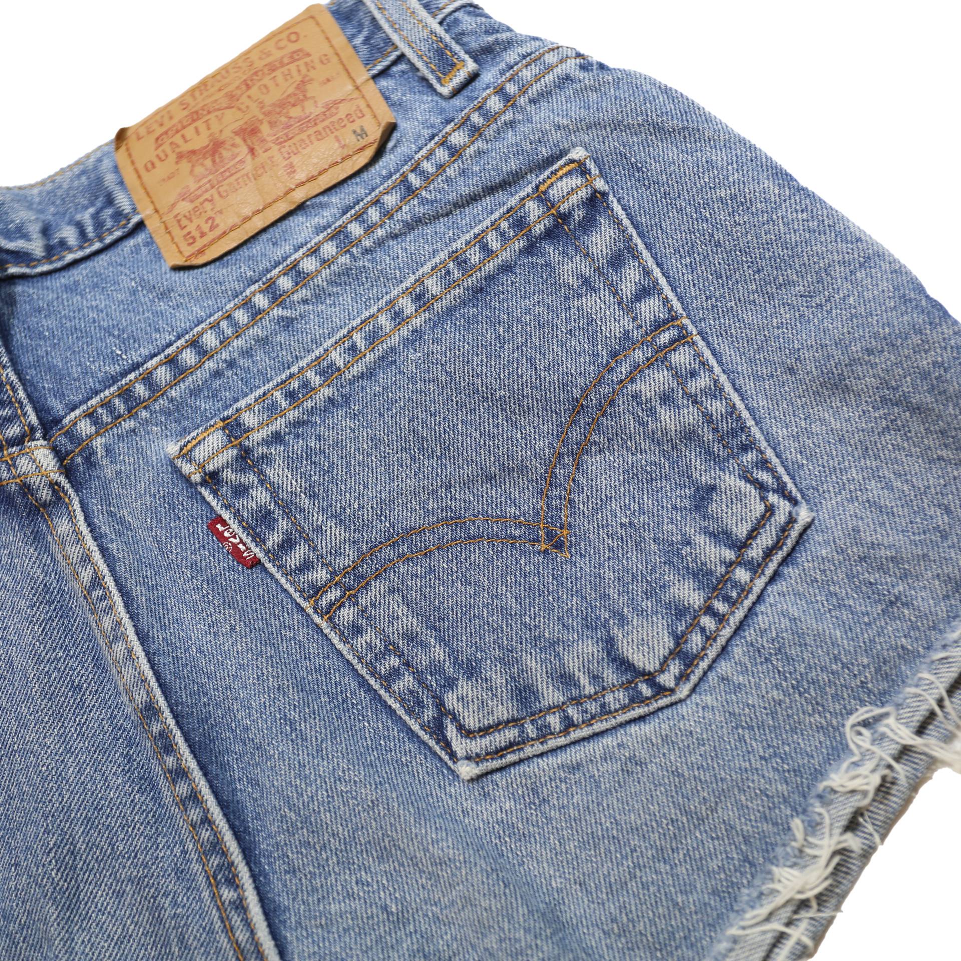 LEVI'S Womens Denim Blue Casual Shorts S W26 Frayed Hem Summer
