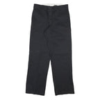 DICKIES Mens Cotton Blend Black Regular Straight Trousers W30 L30 Workwear