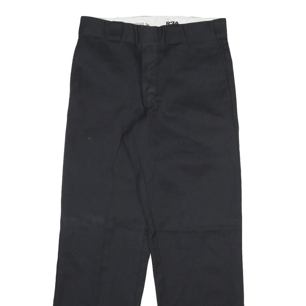 DICKIES Mens Cotton Blend Black Regular Straight Trousers W30 L30 Workwear