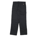 DICKIES Mens Cotton Blend Black Regular Straight Trousers W30 L30 Workwear