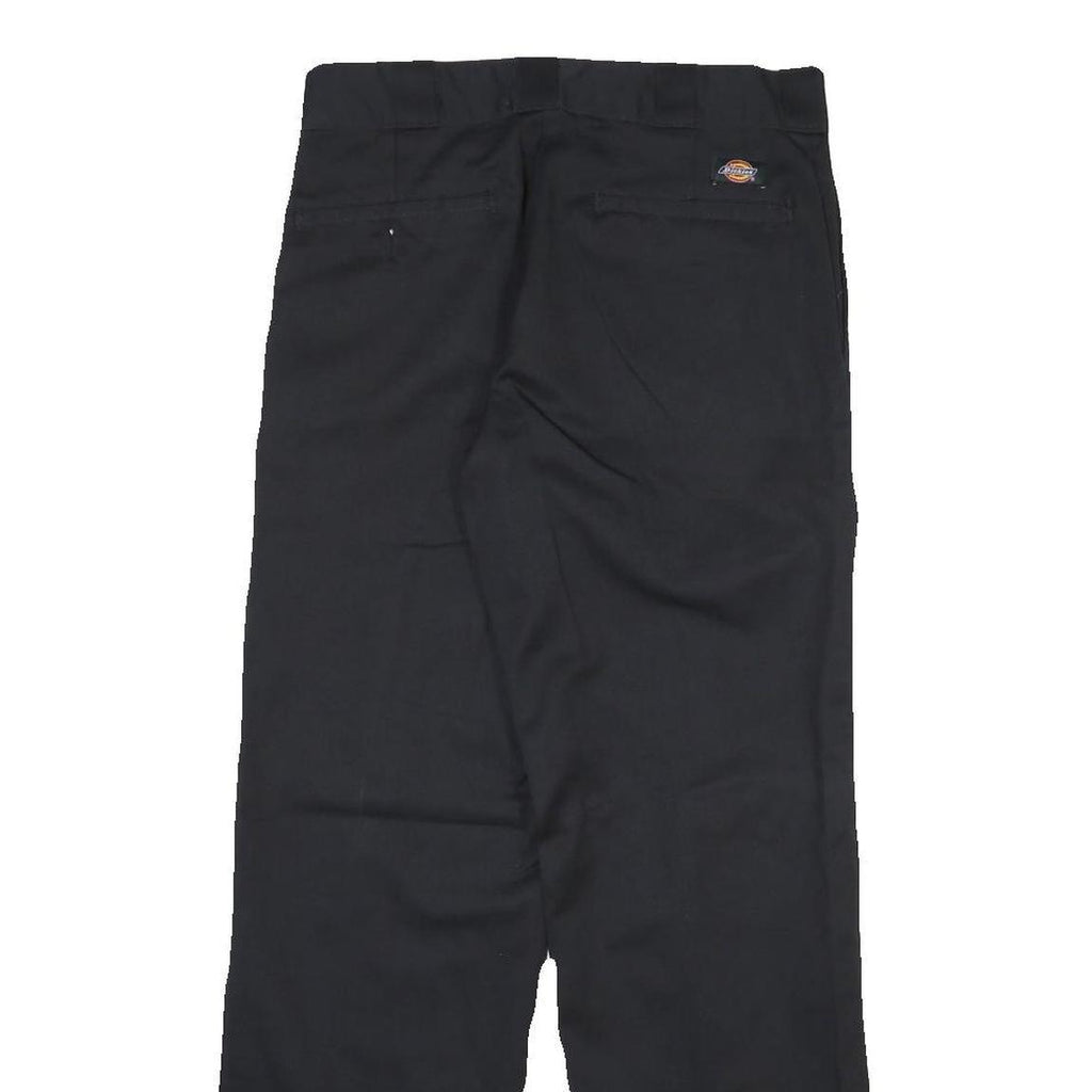 DICKIES Mens Cotton Blend Black Regular Straight Trousers W30 L30 Workwear