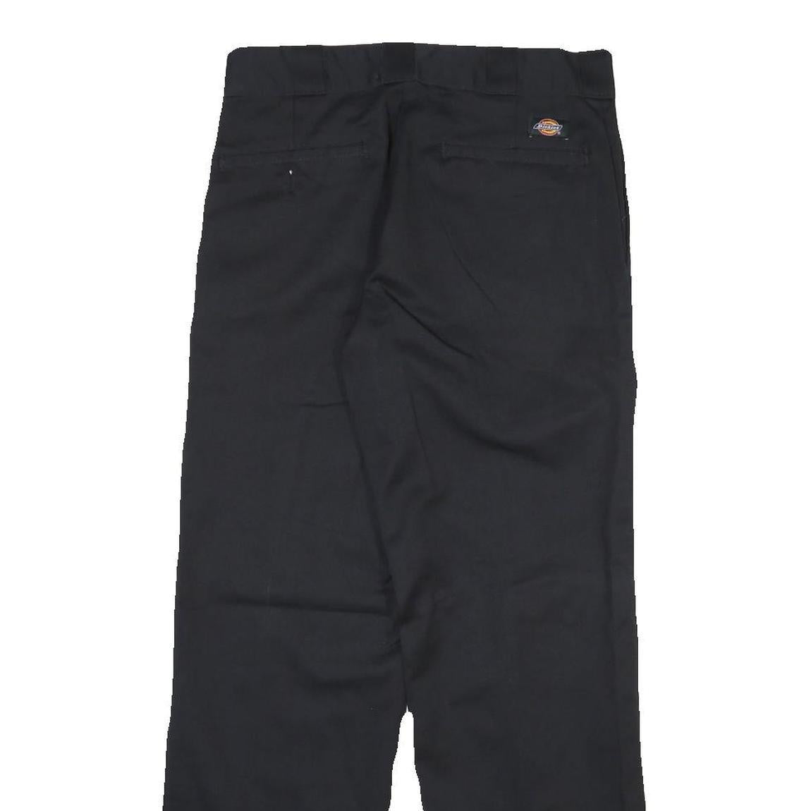 DICKIES Mens Cotton Blend Black Regular Straight Trousers W30 L30 Workwear