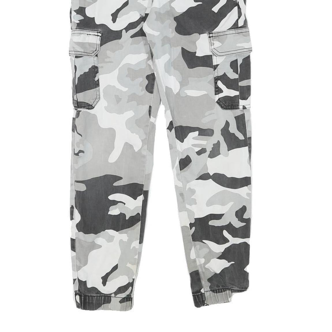 URBAN CLASSICS Mens Cotton Blend Camouflage Slim Tapered Cargo Trousers W26 L25