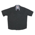 WRANGLER Mens Black Casual Cotton Blend Shirt L Short Sleeve Button Pocket