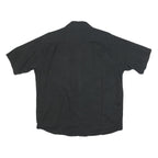 WRANGLER Mens Black Casual Cotton Blend Shirt L Short Sleeve Button Pocket