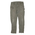 CARHARTT Mens Grey Cotton Blend Straight Trousers W34 L32 Regular Fit Workwear
