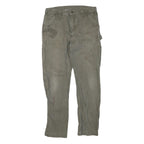 CARHARTT Mens Grey Cotton Blend Straight Trousers W34 L32 Regular Fit Workwear