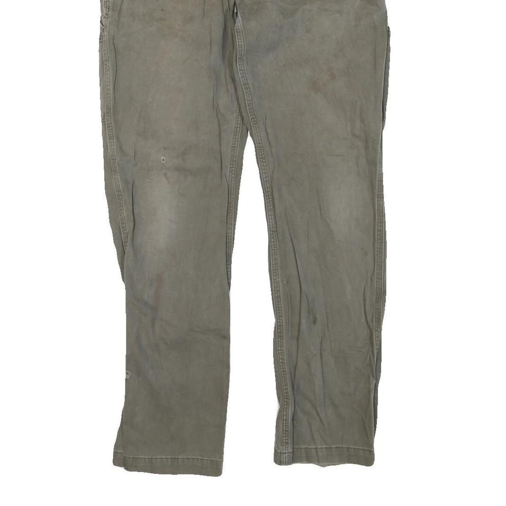 CARHARTT Mens Grey Cotton Blend Straight Trousers W34 L32 Regular Fit Workwear