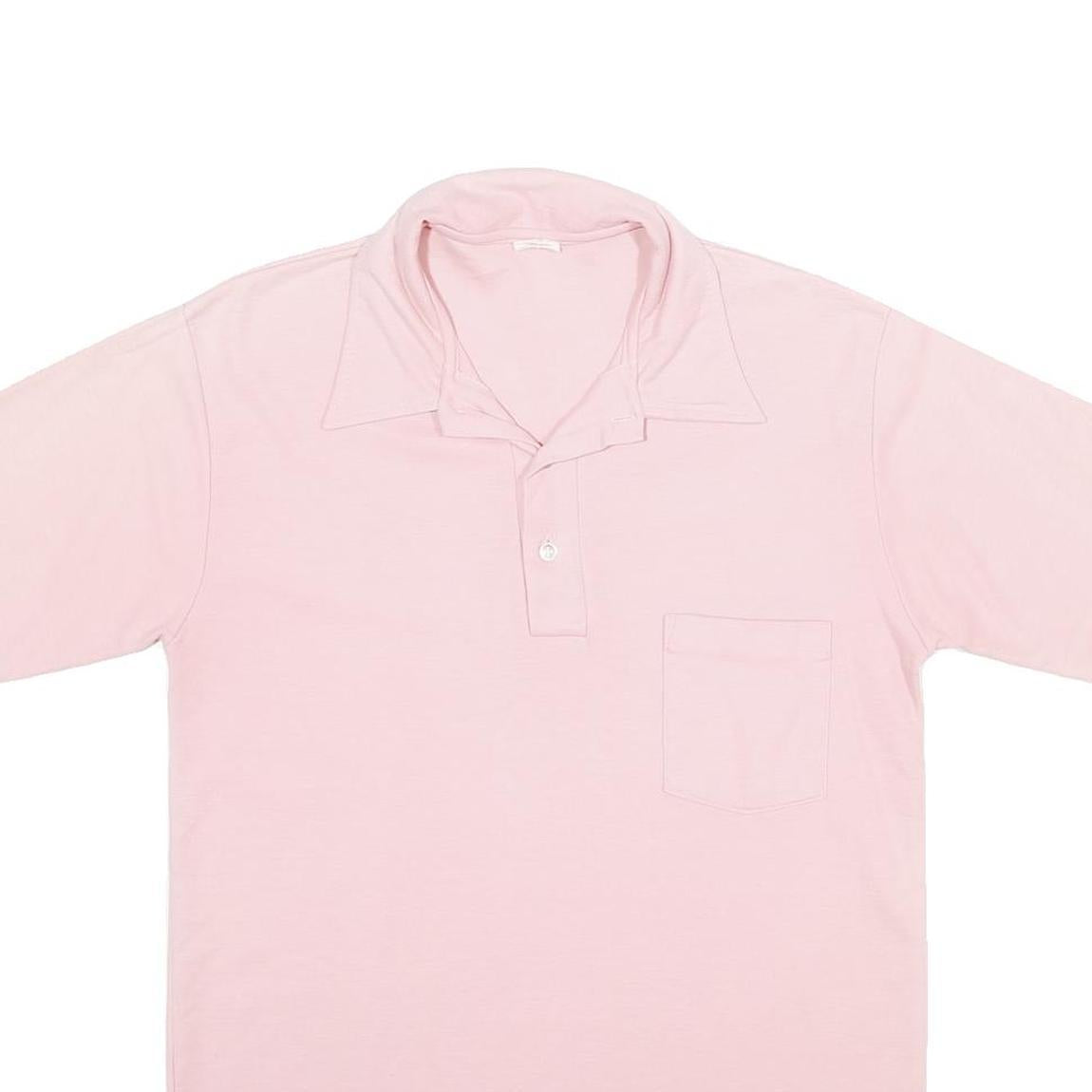 TOPS TOO Mens Pink Short Sleeve Plain XL Cotton Blend Polo Shirt Casual Wear