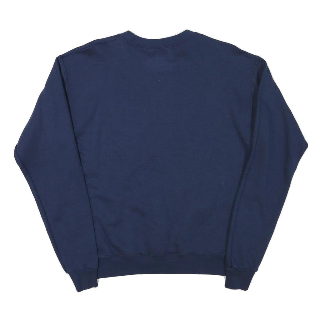 HANES Mens Navy Blue Sweatshirt Crew Neck S Plain Basic Pullover