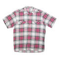 RACING Mens Red & Grey Check Shirt L Casual Cotton Blend Button Shirt