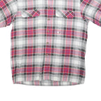 RACING Mens Red & Grey Check Shirt L Casual Cotton Blend Button Shirt