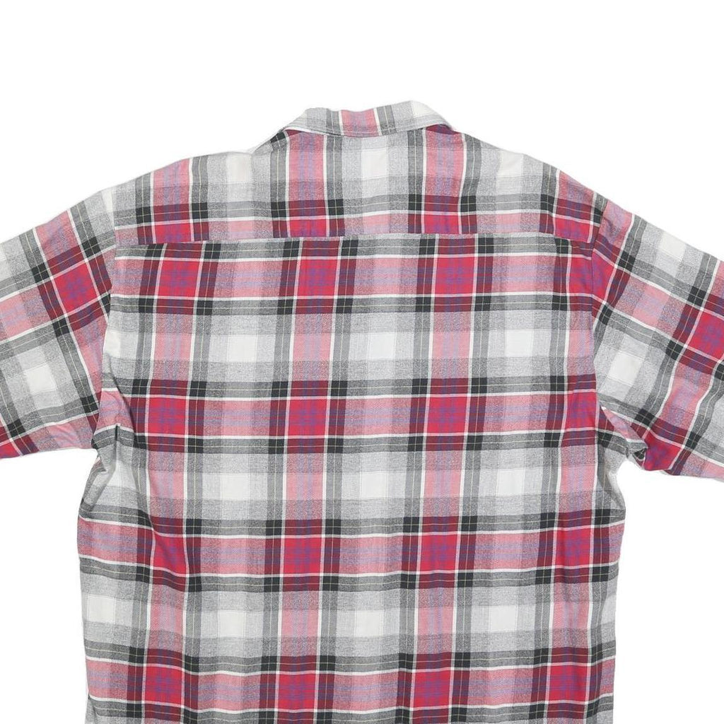 RACING Mens Red & Grey Check Shirt L Casual Cotton Blend Button Shirt