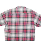 RACING Mens Red & Grey Check Shirt L Casual Cotton Blend Button Shirt