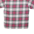 RACING Mens Red & Grey Check Shirt L Casual Cotton Blend Button Shirt