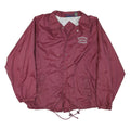 Mens Maroon Coach Nylon Jacket M Plain Lightweight Button Closure Long Sleeve