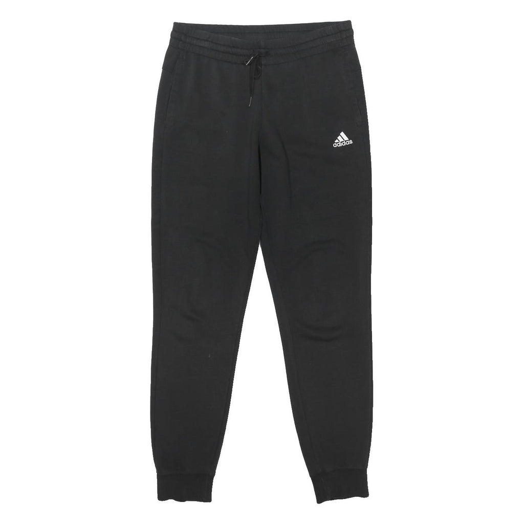 ADIDAS Womens Joggers Black Cotton Blend Slim Tapered M W30 L31 Logo Sweatpants