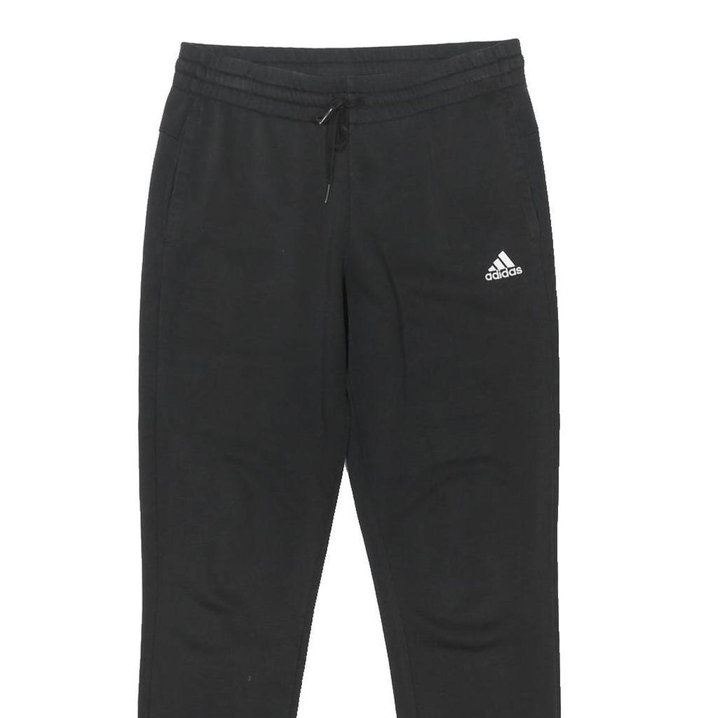 ADIDAS Womens Joggers Black Cotton Blend Slim Tapered M W30 L31 Logo Sweatpants