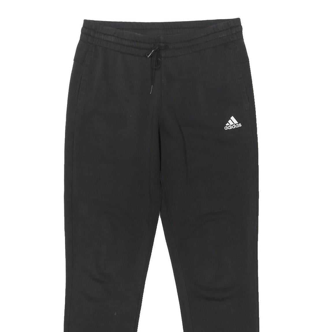 ADIDAS Womens Joggers Black Cotton Blend Slim Tapered M W30 L31 Logo Sweatpants