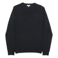 REISS Mens Black Plain Pullover Jumper Crew Neck Basic Knit S Wool Blend