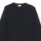 REISS Mens Black Plain Pullover Jumper Crew Neck Basic Knit S Wool Blend