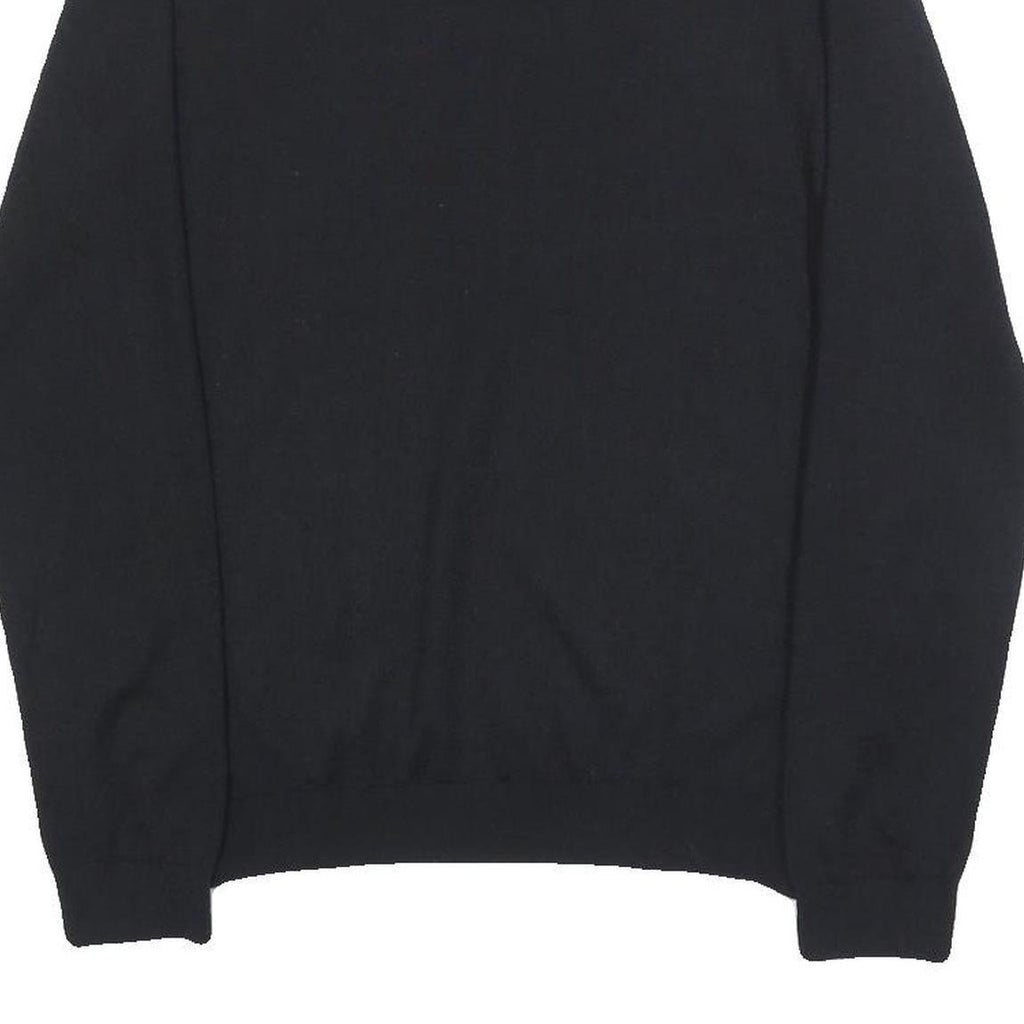 REISS Mens Black Plain Pullover Jumper Crew Neck Basic Knit S Wool Blend