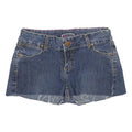 WRANGLER Womens Denim Blue Cotton Blend Casual Shorts XS W26 Frayed Hem