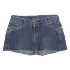 WRANGLER Womens Denim Blue Cotton Blend Casual Shorts XS W26 Frayed Hem
