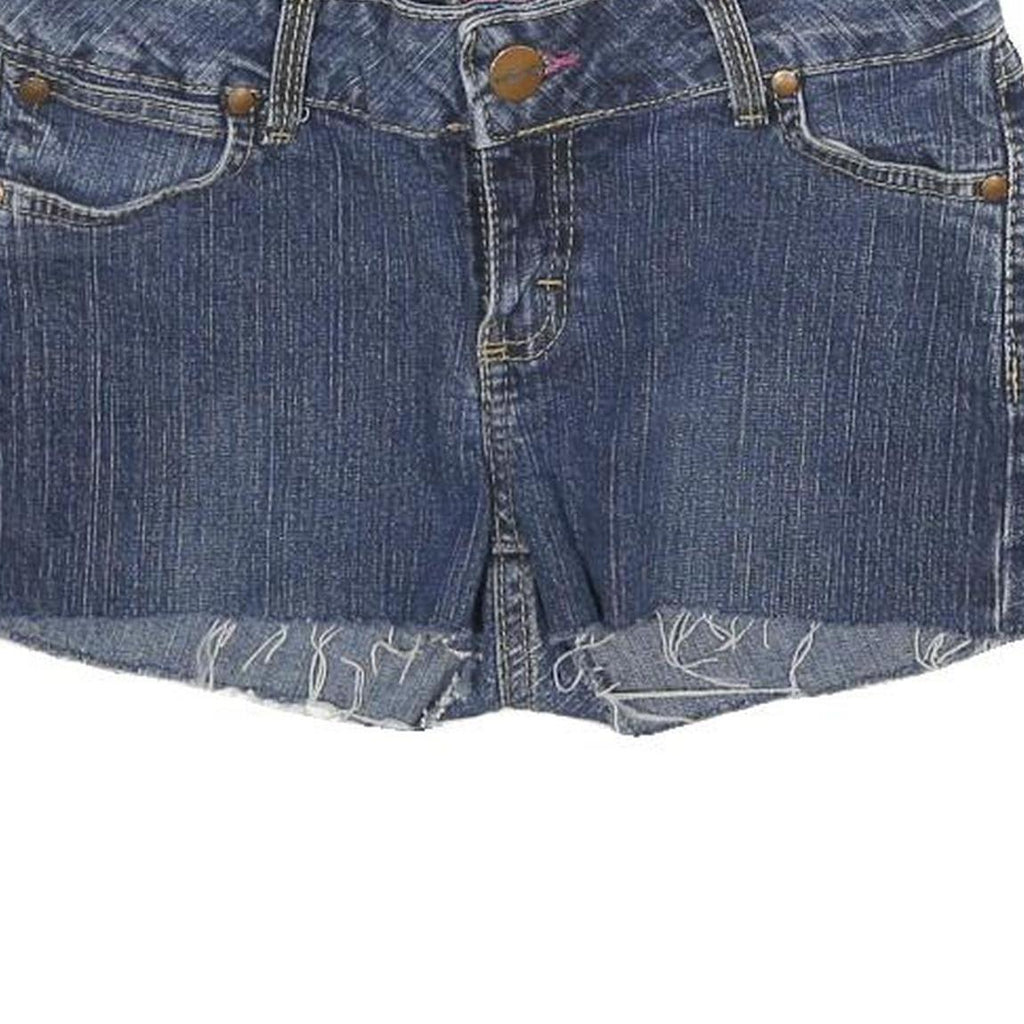 WRANGLER Womens Denim Blue Cotton Blend Casual Shorts XS W26 Frayed Hem