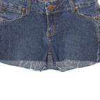 WRANGLER Womens Denim Blue Cotton Blend Casual Shorts XS W26 Frayed Hem