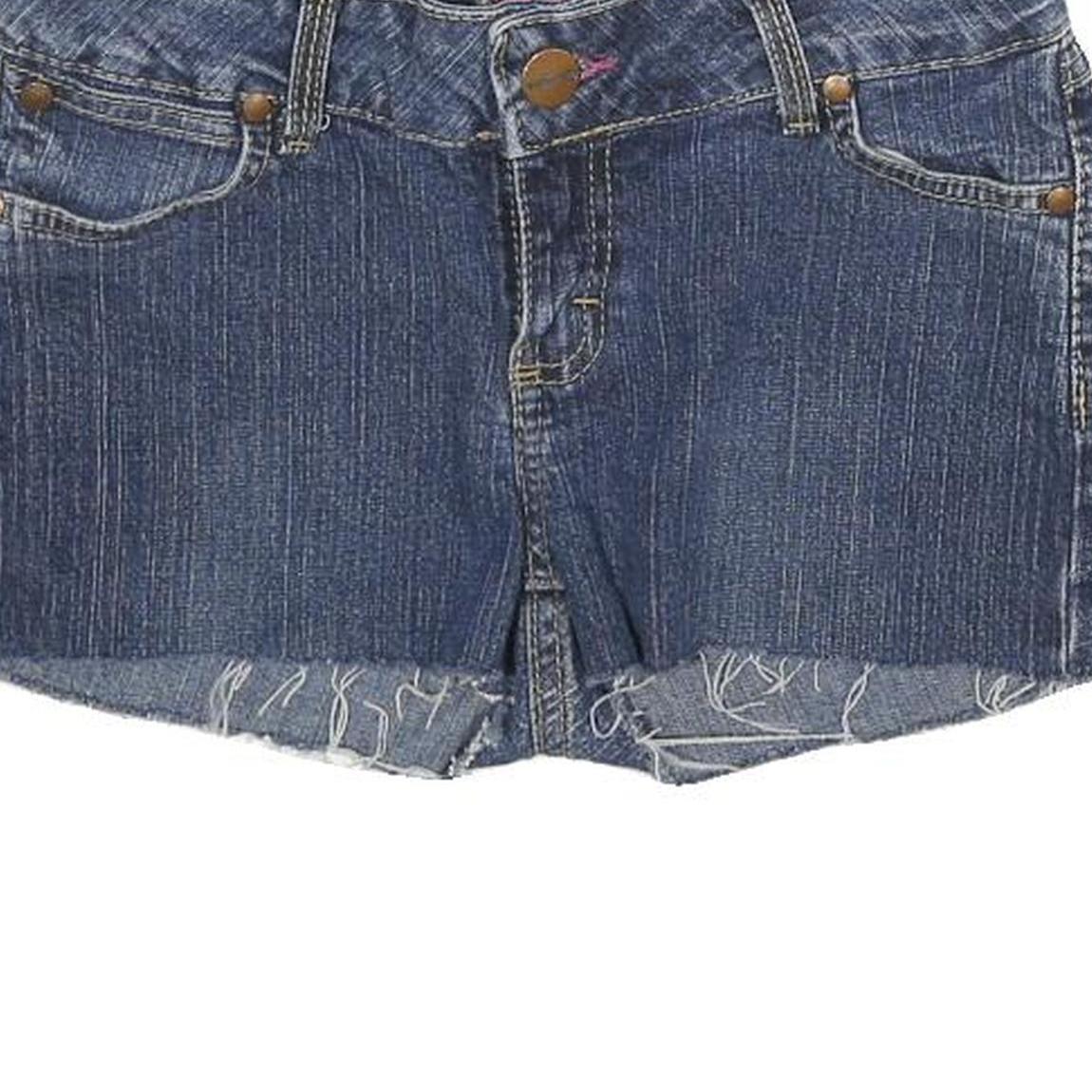 WRANGLER Womens Denim Blue Cotton Blend Casual Shorts XS W26 Frayed Hem