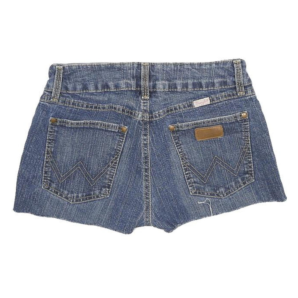 WRANGLER Womens Denim Blue Cotton Blend Casual Shorts XS W26 Frayed Hem