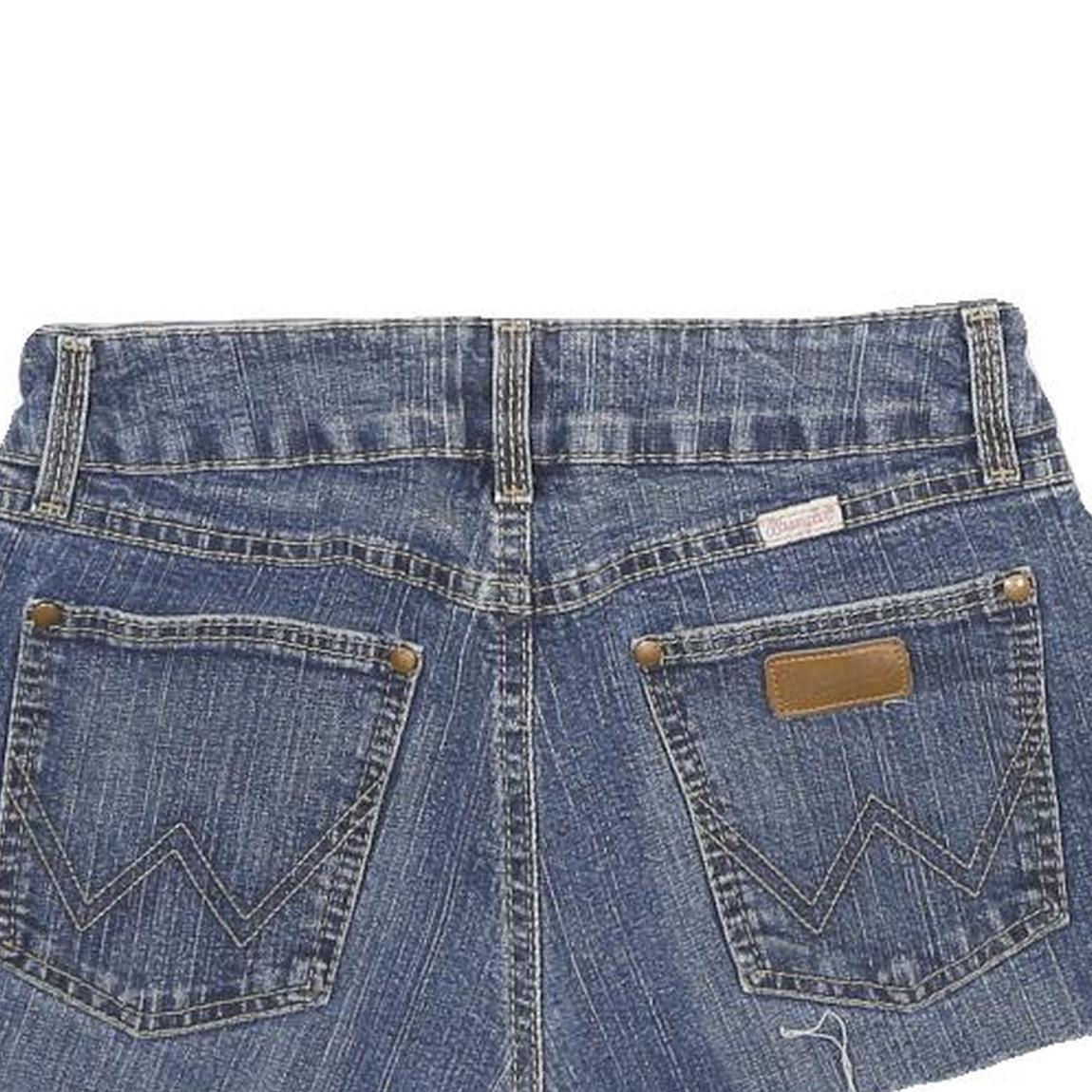 WRANGLER Womens Denim Blue Cotton Blend Casual Shorts XS W26 Frayed Hem