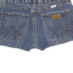 WRANGLER Womens Denim Blue Cotton Blend Casual Shorts XS W26 Frayed Hem