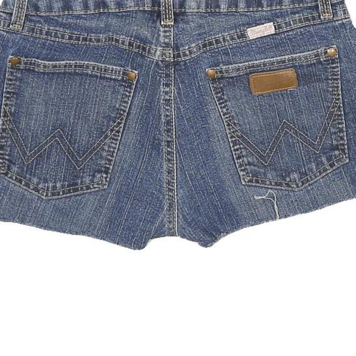 WRANGLER Womens Denim Blue Cotton Blend Casual Shorts XS W26 Frayed Hem