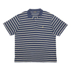 NAUTICA Mens Blue & Cream Striped Short Sleeve Polo Shirt XL Cotton Casual