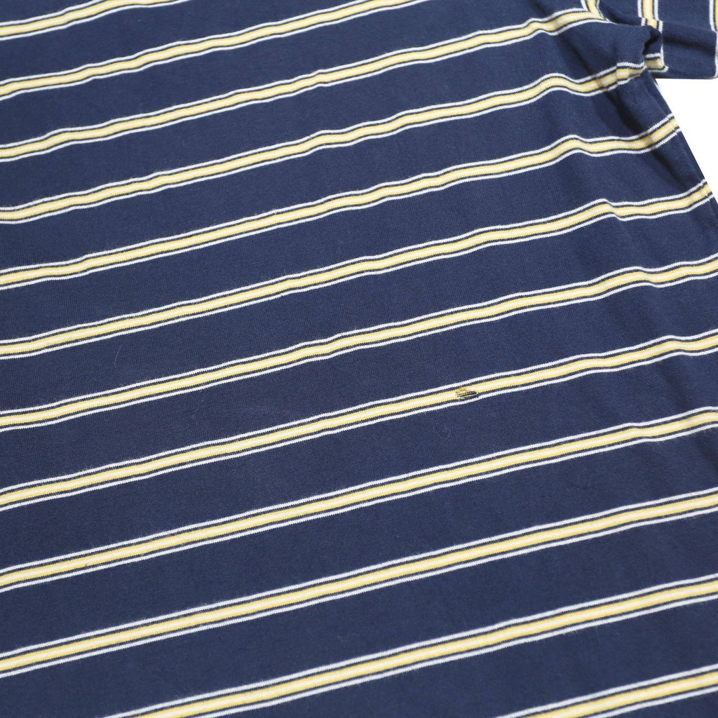 NAUTICA Mens Blue & Cream Striped Short Sleeve Polo Shirt XL Cotton Casual