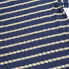 NAUTICA Mens Blue & Cream Striped Short Sleeve Polo Shirt XL Cotton Casual