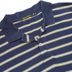 NAUTICA Mens Blue & Cream Striped Short Sleeve Polo Shirt XL Cotton Casual