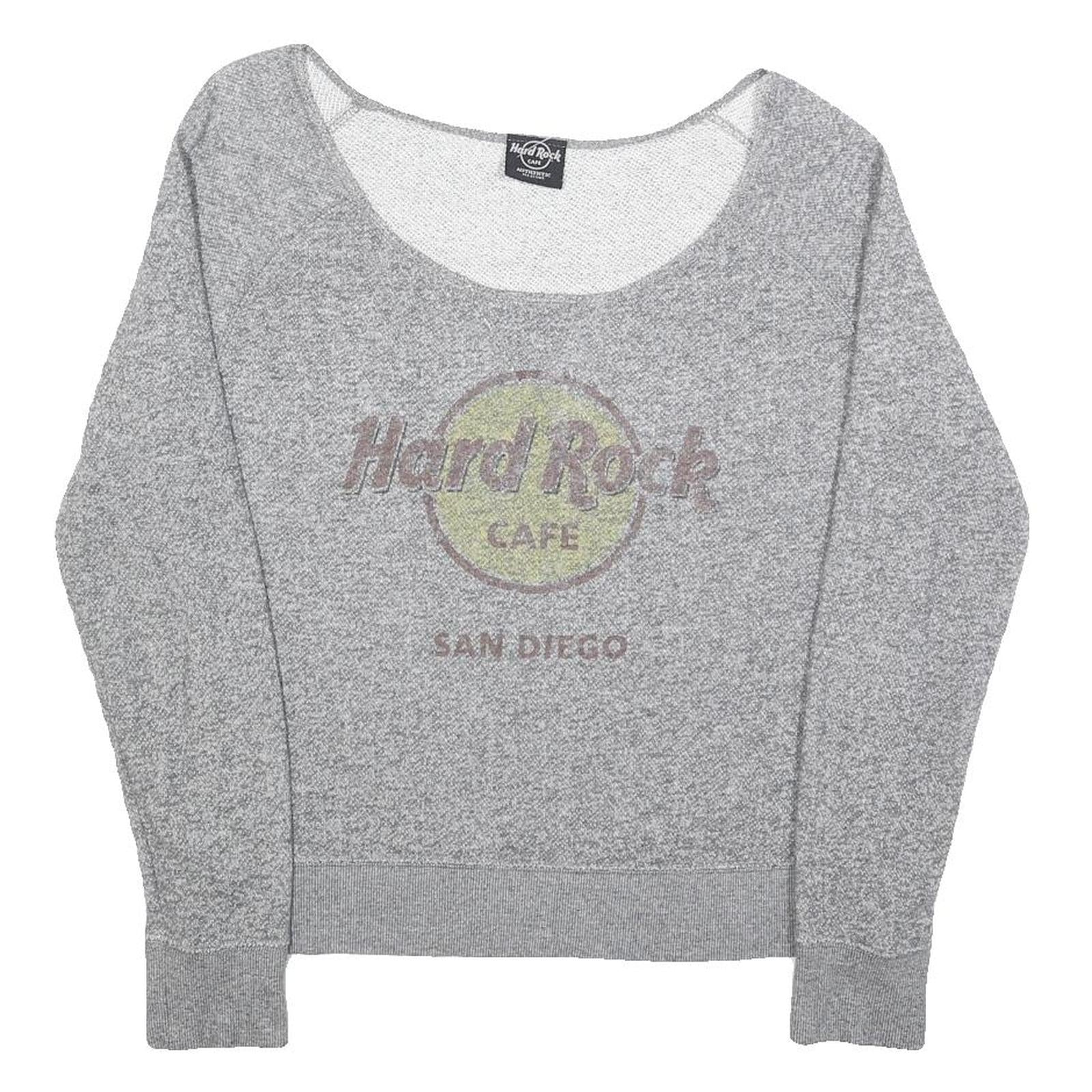 HARD ROCK CAFE Womens Grey San Diego Scoop Neck M Cotton Blend Sweatshirt